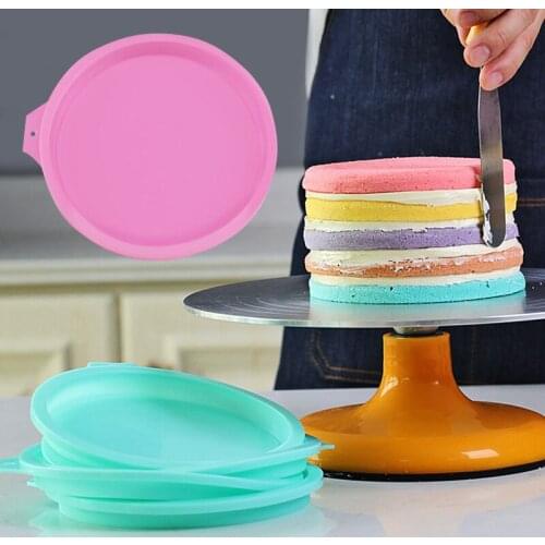 3D Silicone Layered DIY Cake Mold Kitchen Bakeware Desserts Round Shape Baking Mold Mousse Cake Moulds Baking Pan Tools