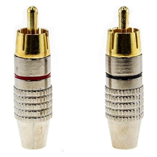 6/10 pieces of solder-free 270 lotus head RCA male plug TV amplifier audio and video speaker cable gold-plated AV connector