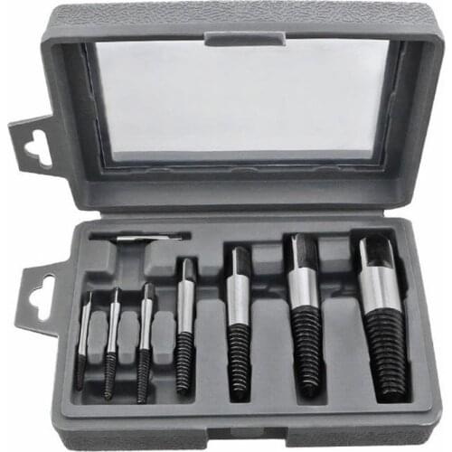 8 piece Easy Out Screw Extractor Set,Damaged Screw Broken Bolt Water Pipe Remover Set