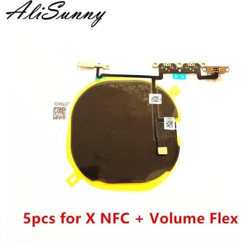 AliSunny 5pcs Wireless Charging Chip NFC Coil for iPhone X Charger Panel Sticker WPC Pad With Volume flex Cable Parts