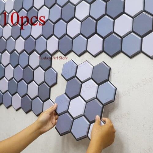 Home Decor 3d Waterproof Self-adhesive Mosaic Vinyl Wall Stickers Tile Peeling and Sticks Backsplash Kitchen