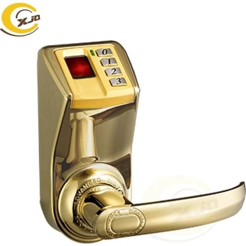 XJQ ADEL 3 in 1 DIY Biometric Fingerprint Password Door Lock ( Fingerprint + Password + Mechanical key) PVD Gold color