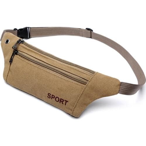 Canvas Fanny Waist Pack Male Waist Bags Belt Canvas New Hip Bum Military Bag Pouch Three Zipper Pocket