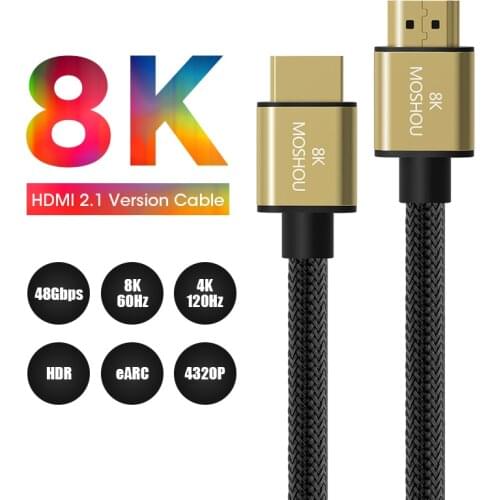 HDMI 2.1 Cables amplifier UHD 8K 60Hz Dynamic HDR 4:4:4 4K 120Hz 48Gps with eARC Audio Video For PS4 PS5