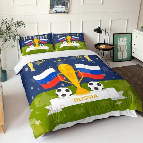 Soccer Sports Bedding Set Popular Football Athletic Duvet Cover For Teenager Boys Gift Bed Quilt Cover Home Textile Bedclothes