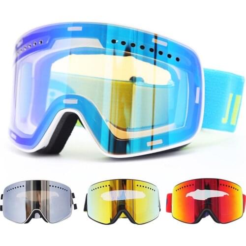 Men Women Magnetic Ski Goggles Double Layers UV400 Anti-fog Snowmobile Snowboard Goggles Mask Outdoor Snow Glasses Ski Eyewear