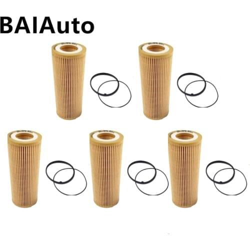 5PCS/Set Engine Oil Filter Fuel Filter For Porsche Cayenne For Audi A4 A5 A6 A7 A8 S5 Q5 Q7 For VW Touareg 06E115562C 06E115466