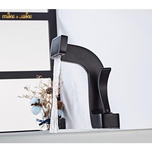 Matt black Brass body basin faucet bathroom hot and cold single handle faucet basin sink crane bathroom tap