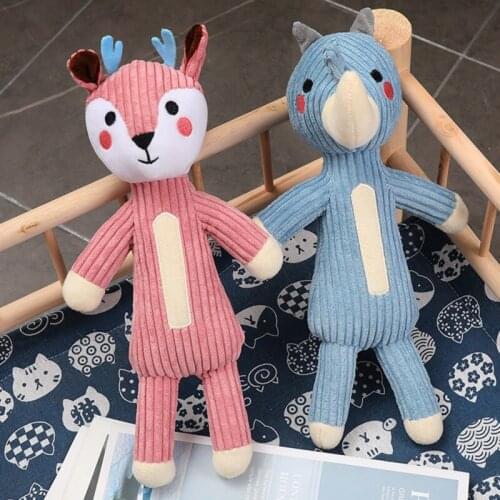 Cute Plush Toys Squeak Pet Deer Panda Animal Plush Toy Dog Chew Cleaning Squeaky Whistling Training Dog toys