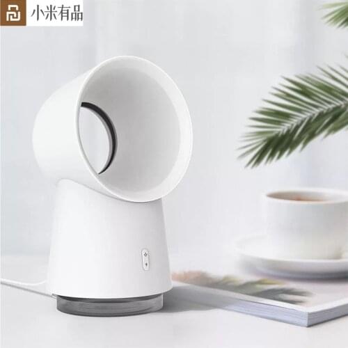 New Youpin HL Happy Life 3 in 1 Mini Cooling Fan Bladeless Desktop Fan Mist Humidifier w/ LED Light night light