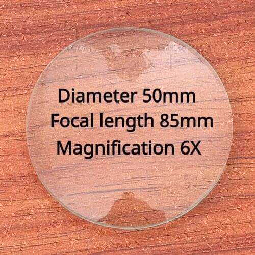 3Pice Support Customized Desktop Magnifying Glass Lens Magnification 6X Diameter 50mm Focal Length 85mm