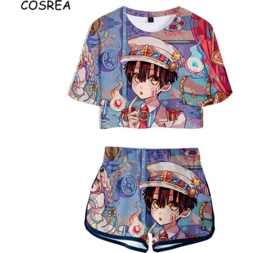 New Anime Toilet-bound Jibaku Shounen Hanako-kun Hanako kun T-shirt 3D Printing Costume Short Tees Cosplay Tshirt Shorts Set