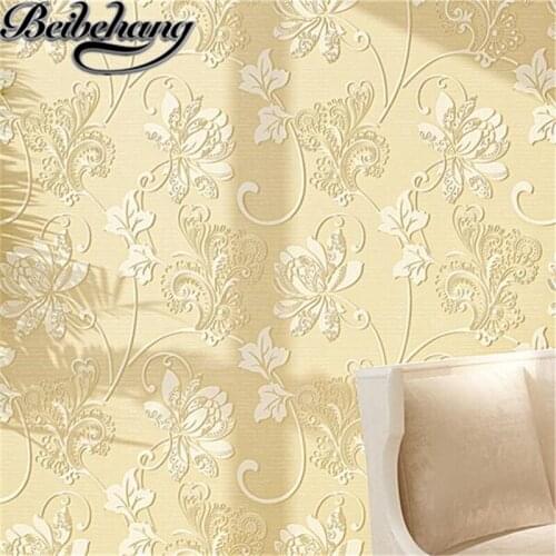 Beibehang Continental stereoscopic thick non-woven embossed wallpaper living room background wallpaper butterfly flower garden