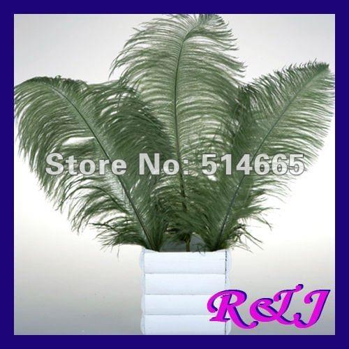 Wholesale 50PCS 16-18inch 40-45cm dark green single OSTRICH FEATHER ostrich plumage Free Shipping