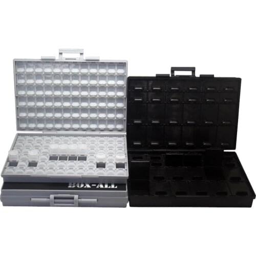 AideTek SMTresistor capacitor SMDstorage box Organizer 0603 0402 0201 bins anti-statics Transistor diode chips2BOXALL+BOXALL48AS