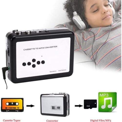 Portable Tape To PC USB/TF Cassette-To-MP3 Converter Capture Music Player PUO88