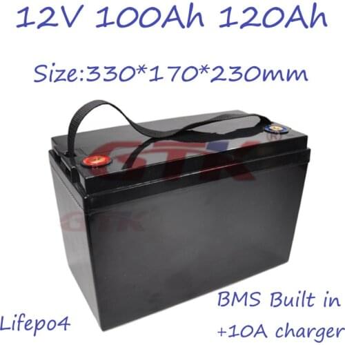 Factory direct lifepo4 12.8v 100Ah 120AH rechargeable battery for caravan boat Inverter Portable power RV + 10A charger