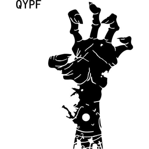 QYPF 11.3CM*19.5CM Interesting Zombies Graphic Car Sticker Black/Silver Vinyl Decoration S9-2172