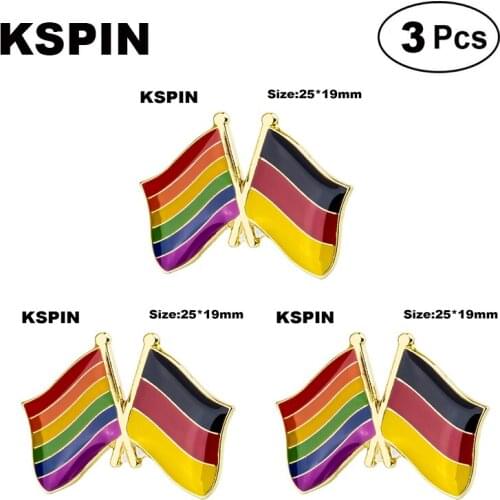 Rainbow & Germany Lapel Pin Brooches Pins Flag badge Brooch Badges