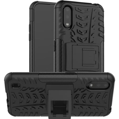 For Samsung Galaxy A01 Luxury PC + TPU Back Cover Stand Armor ShockProof Case For Samsung A01 A 01 A015F SM-A015F Phone Case