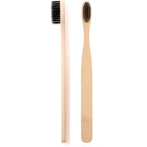 2pc/Pack Black Bamboo Toothbrush Eco friendly Brush Tooth Brosse a Dents Soft Charcoal Toothbrush Nano Tooth Brush Adults