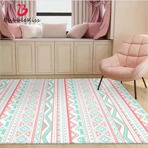 Bubble Kiss Modern Pink Rug Geometric Thickened Carpet Non-slip Polyester Bedroom Decor Carpet Living Room Area Rugs Hot Sale
