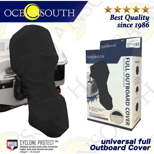 Oceansouth Universal Full Outboard Cover Motor Engine Professional Marine Boat Yacht Accessories UV-protection Waterproof Black