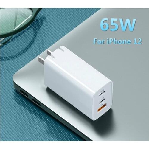 GaN 65W Quick Charger Type C Fast USB Charger For iPhone 12 Pro Max Macbook