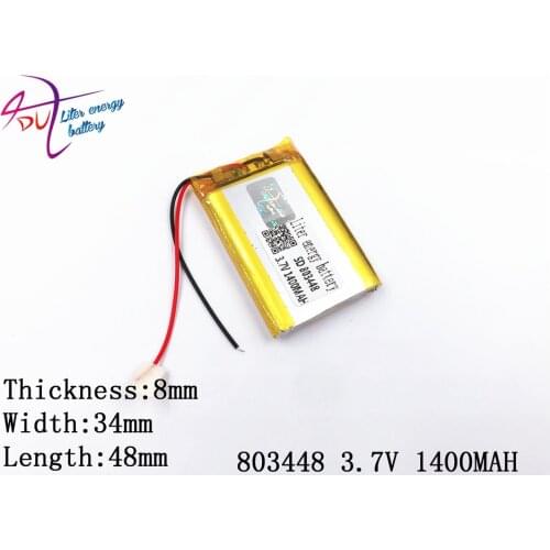 Best battery brand 1pcs 3.7V,1400mAH 803448 polymer lithium ion / Li-ion for model aircraft,GPS,mp3,mp4,cell phone,speak