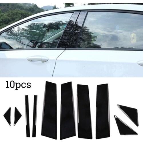 Hot 10Pcs Black Pillar Posts Set For Mazda 3 Axela 2014-2017 Cover Door Window Trim