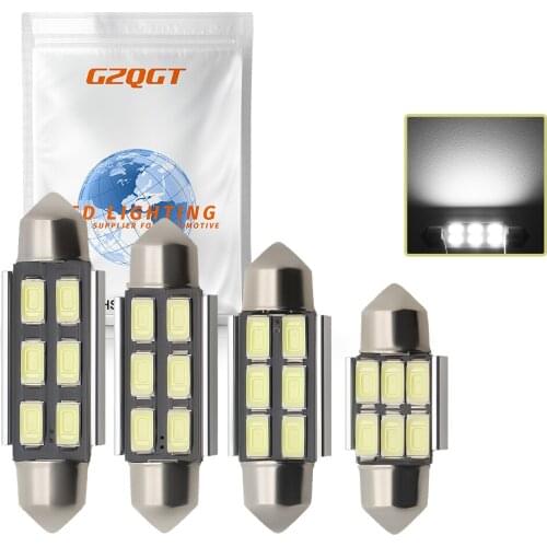 10 Pieces 31mm36mm39mm41mm canbus Super Bright Festoon LED Bulb DE3175 Dome Light 5730 6SMD C5W 6431 31 36 39 41 mm Map Lights