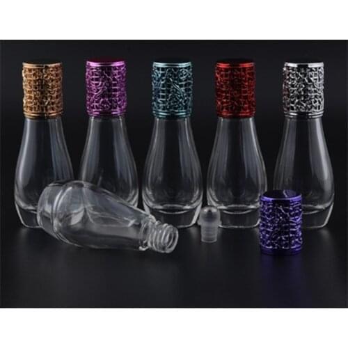 12ml Empty Small Portable Transparent Glass Steel Ball Bottle 12cc Clear Refillable Roll on Bottle For Essential Oil 200 pcs