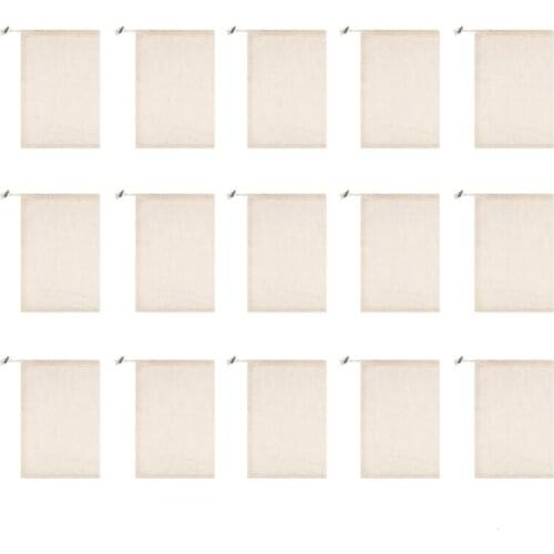 15Pcs Large Reusable Produce Bags Cotton Washable Mesh Bags for Grocery Shopping Fruit Vegetable Organizer Storage Bag