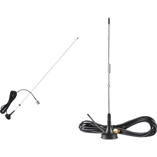 2 Pcs Magnet Antenna: 1 Pcs BNC-M UHF+VHF Vehicle-Mounted Antenna & 1 Pcs UT-106UV SMA-Male Dual Band Magnet Antenna
