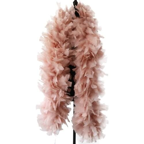 200 Gram Leather Pink Marabou Feathers Boa Shawl Accessory Turkey Feathers For Crafts Wedding Carnival Decoration Wholesale 2 M
