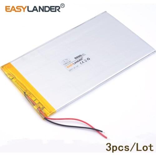 3380140 3pcs 3.7V 5000mAh Rechargeable Li-Polymer Li-ion Battery For Bluetooth Notebook Tablet PC electronics safety lamp