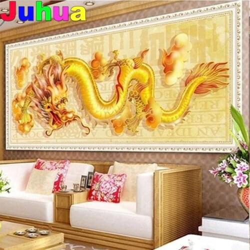 Diamond embroidery full display square round mosaic Chinese dragon pictures of rhinestones large 5d diy diamond painting sale