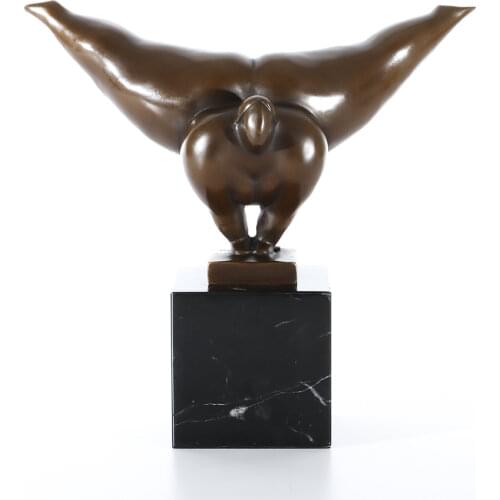 Handmade Bronze Abstract Jumping Human Sculpture Statue Classical Figurine for Indoor Home Decoration
