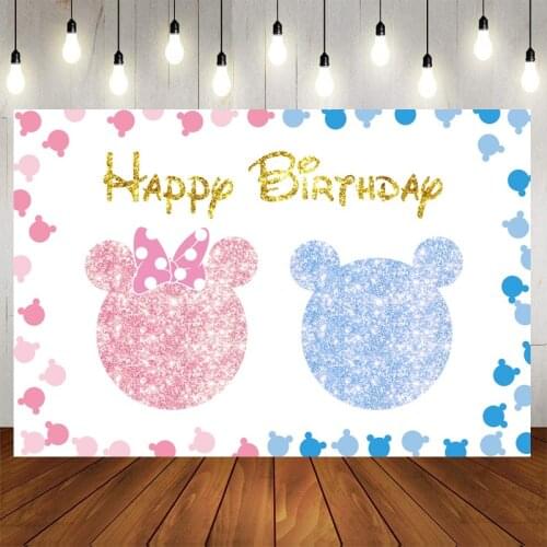 Disney Mickey Minnie Mouse Photography Backgrounds Cloth Photo Shootings Backdrops For Kids Birthday Party Baby Shower Backdrops