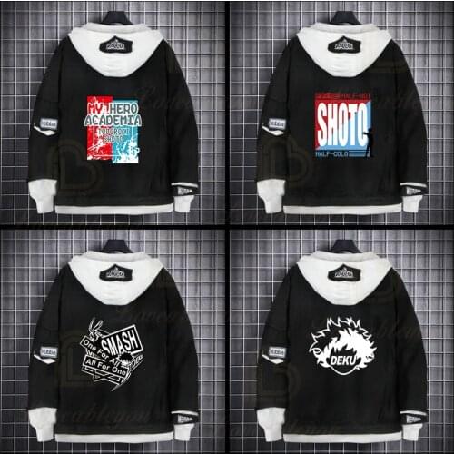Anime Boku No My Hero Academia Denim Sweatshirt Cosplay Costume Todoroki Shoto Jeans Coat Men Women Hooded Jacket