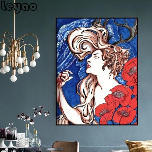 Fantasy Girl Diamond Painting Kit Art Mosaic Paint Room Decor Abstract Figure Woman Cross Stitch Portrait 5D Adults Crafts