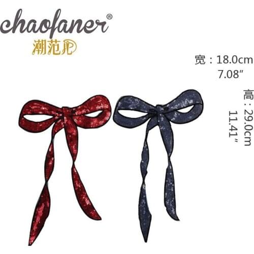 50pcs/Lot Embroidery Patches Letters Clothing Decoration Accessories Sequins Fru Bow Diy Iron Heat Transfer Applique