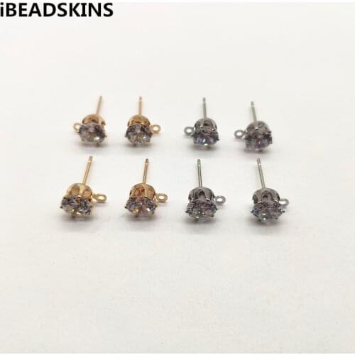 New arrival!200pcs/lot copper with glass rhinest Stud earring/earrings accessories/Earring parts for jewelry DIY making