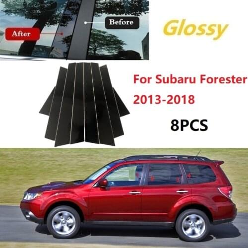 New Arrival 8PCS Polished Pillar Posts Fit For Subaru Forester 2013-2018 Window Trim Cover BC Column Sticker