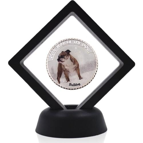 New Year Souvenir Gifts 999.9 Silver Plated Year of The Dog Metal Coin In Box Home Decorative Art Crafts