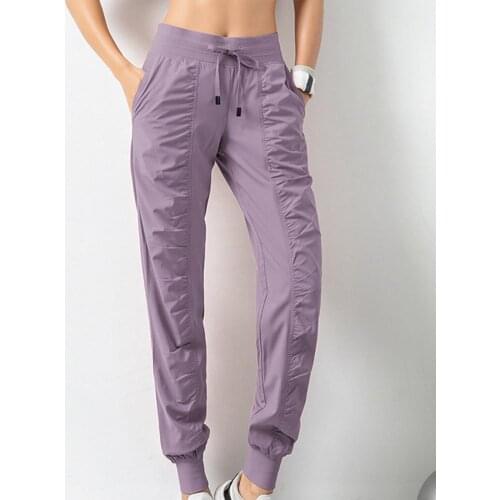 High Waist Solid Color Sweatpants Casual Drawstring Ankle-Tied Slim Trousers Clothing Ankle Cuff Tight Sweatpants with Pocket
