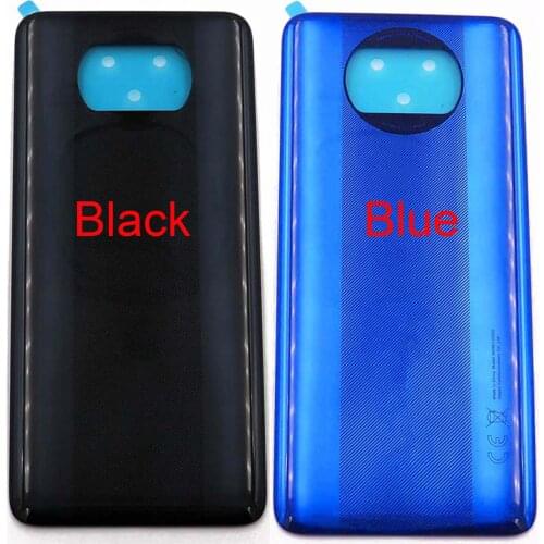 Original Battery Cover for POCO X3 Back housing cover with double side Adhesive-Gray&Blue