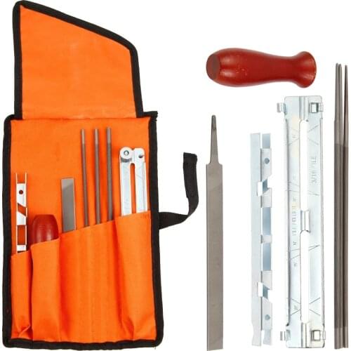 7pcs/Set Professional Chainsaw Chain Sharpening Kit Tool Set Hardwood Handle Round/Flat File Guide Bar File Sharpener Tools