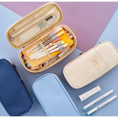 Japanese and Korean Style Macaron Color Matching Can Be Transformed Into A Large-capacity Upgrade Pencil Case Stationery Box