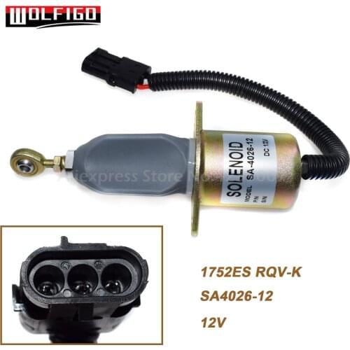 WOLFIGO New Fuel Shut Down Off Solenoid For Ford 5.9L 8.3L C-ummins Diesel 2-1/2 bolt 3919422, SA-4026-12,1752ES RQV-K,SA402612